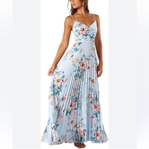 Petal & Pup Blue and Pink Maxi Dress